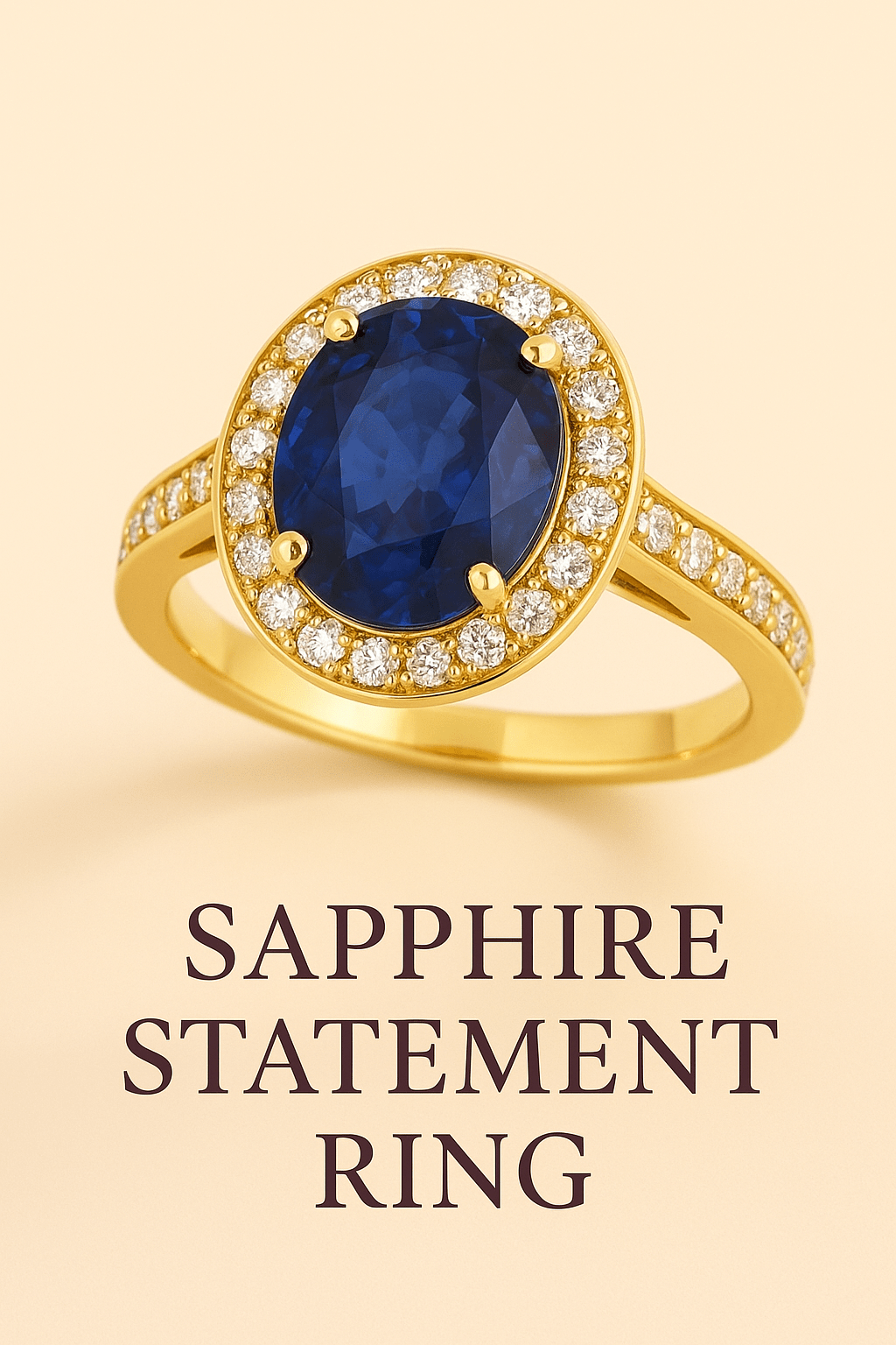 Luxury gold ring with sapphire and diamonds - Pakkarath Jewellery